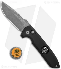 Protech Les George Rockeye Automatic Knife Bruce Shaw Skull (3.5" Acid SW) -Knife Shop Pro Tech Les George Rockeye Auto Bruce Shaw Sterling Silver Skull Acid LG361 AW BHQ 123681 jr bottlecap