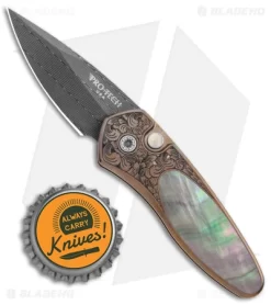 Pro-Tech Sprint Ultimate Custom Automatic Knife Bronze/Pearl (1.95" Damascus) 7 Pro-Tech Sprint Ultimate Custom Automatic Knife Bronze/Pearl (1.95" Damascus) -Knife Shop Pro Tech Sprint Ultimate Custom Auto Bronze Pearl Damascus BHQ 95682 jr bottlecap