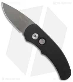 Pro-Tech Runt J4 Limited Automatic Knife Black W/ MOP Button (1.94" Gray DLC)