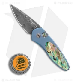 Pro-Tech Sprint Custom Automatic Knife Abalone/Blue Ti (1.95" Damascus) 7 Pro-Tech Sprint Custom Automatic Knife Abalone/Blue Ti (1.95" Damascus) -Knife Shop Protech Sprint Ti Abalone Custom BHQ 85761 er bottlecap