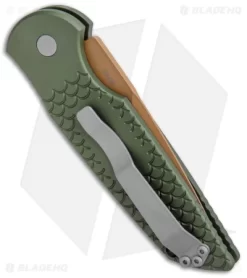 Pro-Tech TR-3 Desert Warrior Fish Scale Tactical Response Automatic -Knife Shop Protech TR 3 Desert Warrior Fish Tactical Response Auto Copper TR 3 X1 DW BHQ 102819 jr side