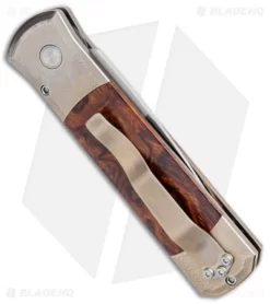 Pro-Tech Ultimate Custom Godson Automatic Knife Ti/Desert Ironwood (3.15" Satin) 6 Pro-Tech Ultimate Custom Godson Automatic Knife Ti/Desert Ironwood (3.15" Satin) -Knife Shop Protech Ultimate Custom Godson Auto Ti Desert Ironwood Satin BHQ 112322 jr side