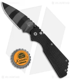 Strider + Pro-Tech PT Automatic Knife Knurled Black (2.75" Tiger Stripe) -Knife Shop Strider Protech PT Auto Knurled Black Tiger Stripe 2307 BHQ 94241 jr bottlecap