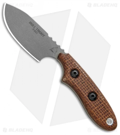 TOPS Knives Bull Trout Fixed Blade Knife Burlap Micarta (2.75" Tumbled) BLTT-01 1 TOPS Knives Bull Trout Fixed Blade Knife Burlap Micarta (2.75" Tumbled) BLTT-01