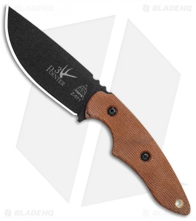 TOPS Knives 3 Pointer Fixed Blade Knife Tan Canvas (3.13" Black) 1 TOPS Knives 3 Pointer Fixed Blade Knife Tan Canvas (3.13" Black)