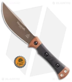 TOPS Knives Marble's Woodcraft Fixed Blade Knife Black Micarta (4.4" Bronze) -Knife Shop TOPS Knives Marbles Woodcraft Fixed Blade Knife Black Micarta Bronze BHQ 181148 KC bottlecap