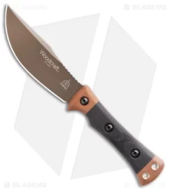 TOPS Knives Marble's Woodcraft Fixed Blade Knife Black Micarta (4.4" Bronze)