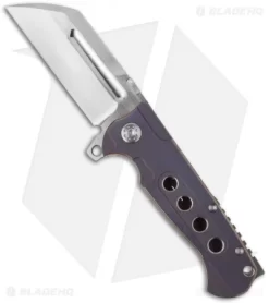 Andre De Villiers Mid-Tech Butcher V2 Frame Lock Knife Violet (3.75" Satin) AdV