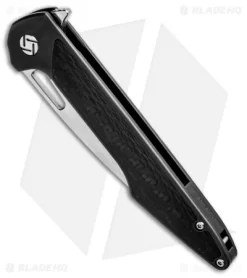 Artisan Cutlery Archaeo Frame Lock Flipper Knife Black Ti/CF (3.75" Damascus) 6 Artisan Cutlery Archaeo Frame Lock Flipper Knife Black Ti/CF (3.75" Damascus) -Knife Shop artisan culery archaeo FL Black Ti Damascus ATZ1821GDBK BHQ 93332 NS.Spine