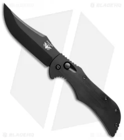 Paragon Apex Persian Style Automatic Knife Black Jimping (3.875" Black)