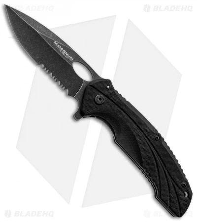Boker Magnum Ellipse Liner Lock Knife (3.5" Black Serr) 01RY142 1 Boker Magnum Ellipse Liner Lock Knife (3.5" Black Serr) 01RY142