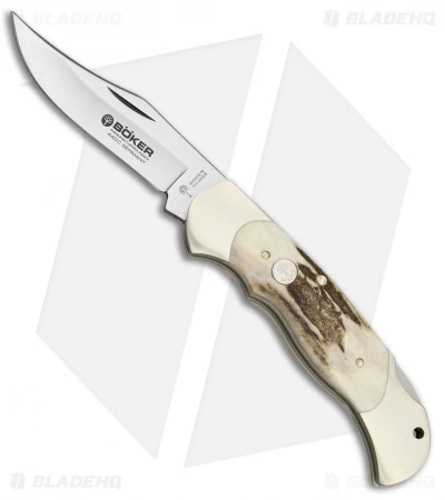Boker Optima Series Lock Back Pocket Knife Stag (3.625" Satin) 113004ST 1 Boker Optima Series Lock Back Pocket Knife Stag (3.625" Satin) 113004ST