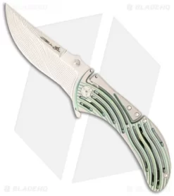 Brian Tighe Custom Medium Tighe Rod Folding Knife Gold/Green Ti (3.5" Satin)