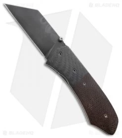 Burr Oak Knives Combat Utility Basic Knife CF/Micarta (3.375" Black)