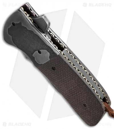 Burr Oak Knives Coffin Nail Clip Point Flipper Knife Micarta (3.5" San Mai) #1 2 Burr Oak Knives Coffin Nail Clip Point Flipper Knife Micarta (3.5" San Mai) #1 - Image 2