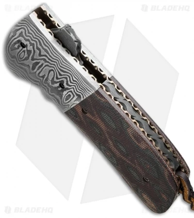 Burr Oak Knives Coffin Nail Flipper Damascus/Snakeskin Micarta (3.5" San Mai) 2 Burr Oak Knives Coffin Nail Flipper Damascus/Snakeskin Micarta (3.5" San Mai) - Image 2