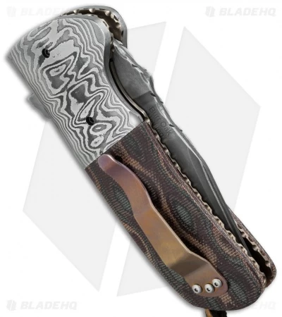 Burr Oak Knives Coffin Nail Flipper Damascus/Snakeskin Micarta (3.5" San Mai) 3 Burr Oak Knives Coffin Nail Flipper Damascus/Snakeskin Micarta (3.5" San Mai) - Image 3