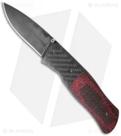 Burr Oak Knives Sidewinder II Knife Burlap Micarta/CF (3.5" Black)