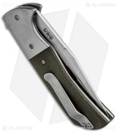 Chuck Gedraitis Pathfinder Flipper Knife Ti/Micarta (3.5" Satin Plain) 2 Chuck Gedraitis Pathfinder Flipper Knife Ti/Micarta (3.5" Satin Plain) - Image 2