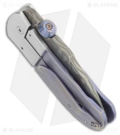 Chuck Gedraitis Small Snubnose Knife Titanium Folder (2.125" Damascus) 5 Chuck Gedraitis Small Snubnose Knife Titanium Folder (2.125" Damascus) -Knife Shop chuck gedraitis stainless damascus small snubnose closed side