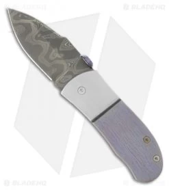 Chuck Gedraitis Small Snubnose Knife Titanium Folder (2.125" Damascus)