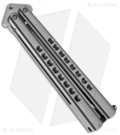 Chuck Gedraitis Custom Balisong #147 Butterfly Knife Titanium (4.25" Satin) 2 Chuck Gedraitis Custom Balisong #147 Butterfly Knife Titanium (4.25" Satin) - Image 2