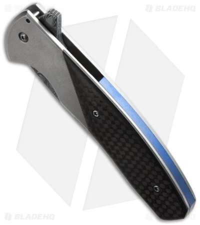 Chuck Gedraitis Slim Rude Boy Flipper Knife Ti/CF (3.25" Damascus) 2 Chuck Gedraitis Slim Rude Boy Flipper Knife Ti/CF (3.25" Damascus) - Image 2