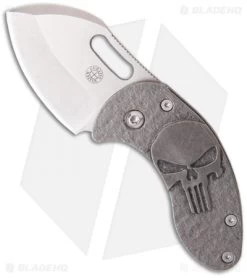 Curtiss Custom Knives Skull Nano Framelock Folder Knife Titanium (1.75" Plain)