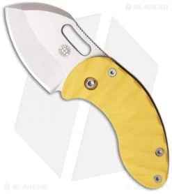 Curtiss Custom Nano Linerlock Folder Knife W/ Yellow G10 Scales (1.75" Plain)