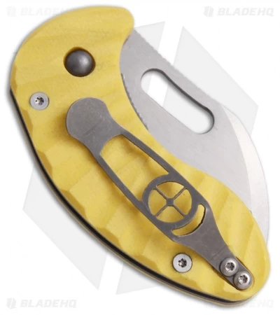 Curtiss Custom Nano Linerlock Folder Knife W/ Yellow G10 Scales (1.75" Plain) 2 Curtiss Custom Nano Linerlock Folder Knife W/ Yellow G10 Scales (1.75" Plain) - Image 2