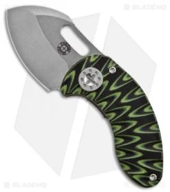 Curtiss Knives Nano Linerlock Folder Knife Black/Lime G10 Scales (1.875" Plain)