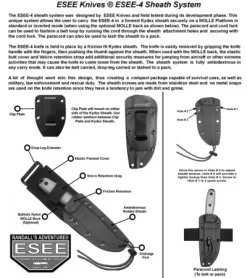 ESEE Knives ESEE-4P Fixed Blade Knife (4.5" Black) -Knife Shop esee 4 instruction sheet 2013 2