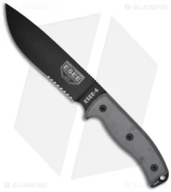 ESEE Knives ESEE-6S-OD Knife W/ OD Green Sheath (6.5" Serr)