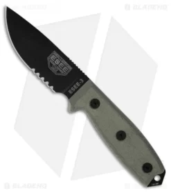 ESEE Knives ESEE-3S-B Knife Black Sheath (3.88" Black Serr)