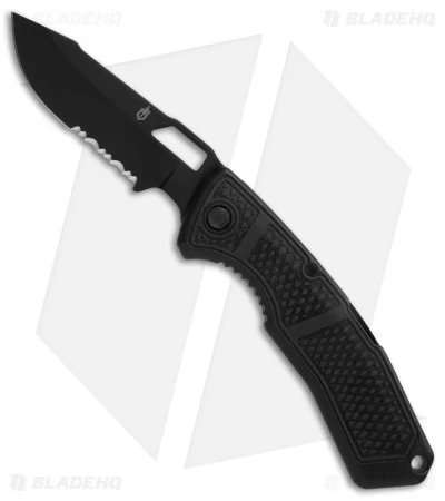Gerber Order Lockback Knife Black GFN (3.125" Black Serr) 30-001011 1 Gerber Order Lockback Knife Black GFN (3.125" Black Serr) 30-001011