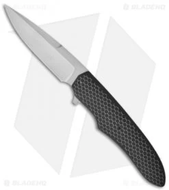 Jason Clark Custom Drop Point Framelock Flipper Black C-Tek Knife (3.50" Matte)