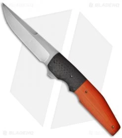 Jason Clark Custom Drop Point Liner Lock Carbon Fiber/G10 Knife (3.5" Plain)