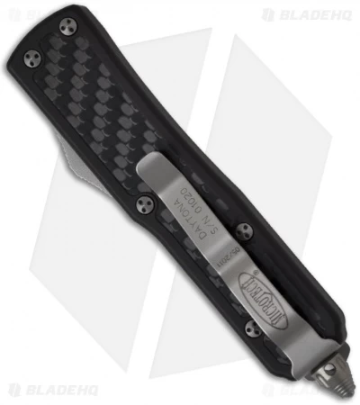 Microtech Daytona D/A OTF D/E Knife W/ Carbon Fiber (3.25" Bead Plain) 126-7 2 Microtech Daytona D/A OTF D/E Knife W/ Carbon Fiber (3.25" Bead Plain) 126-7 - Image 2