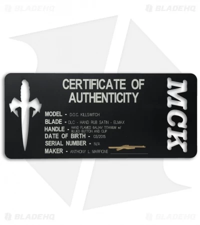 Marfione Custom DOC Killswitch Automatic Knife Flame Ti (3.75" DLC Satin) VAR. 4 3 Marfione Custom DOC Killswitch Automatic Knife Flame Ti (3.75" DLC Satin) VAR. 4 - Image 3