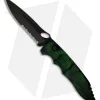 Piranha Mini Predator Green Tactical Automatic Knife (3.5" Black Serr)