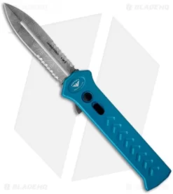 Paragon PARA-X Damascus Blue Morte Automatic Knife (3.5" Serr)