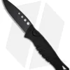 Piranha Amazon Tactical Black Automatic Knife (3.45" Black Plain)