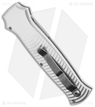 Piranha Bodyguard Automatic Knife Silver (3.3" Stonewash) 2 Piranha Bodyguard Automatic Knife Silver (3.3" Stonewash) - Image 2