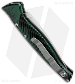 Piranha DNA Automatic Knife Green Marble (3.25" Mirror Serr) 5 Piranha DNA Automatic Knife Green Marble (3.25" Mirror Serr) -Knife Shop piranha dna mirror plain green side cm
