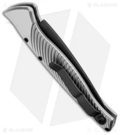 Piranha DNA Automatic Knife Silver Tactical (3.25" Black Serr) -Knife Shop piranha dna tactical plain silver side cm