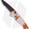 Piranha Fingerling Desert Camo Automatic Knife (2.5" Black Serr)