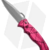 Piranha Hybrid Pink Automatic Knife (3.2" Stonewash Plain)
