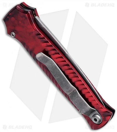 Piranha Mini-Guard Red Automatic Knife (2.9" Stonewash) 2 Piranha Mini-Guard Red Automatic Knife (2.9" Stonewash) - Image 2