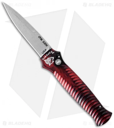 Piranha Mini-Guard Red Automatic Knife (2.9" Stonewash) 1 Piranha Mini-Guard Red Automatic Knife (2.9" Stonewash)