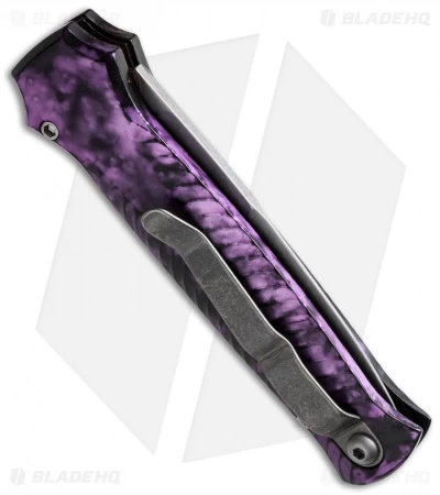 Piranha Mini-Guard Automatic Knife Plum (2.9" Stonewash) 2 Piranha Mini-Guard Automatic Knife Plum (2.9" Stonewash) - Image 2